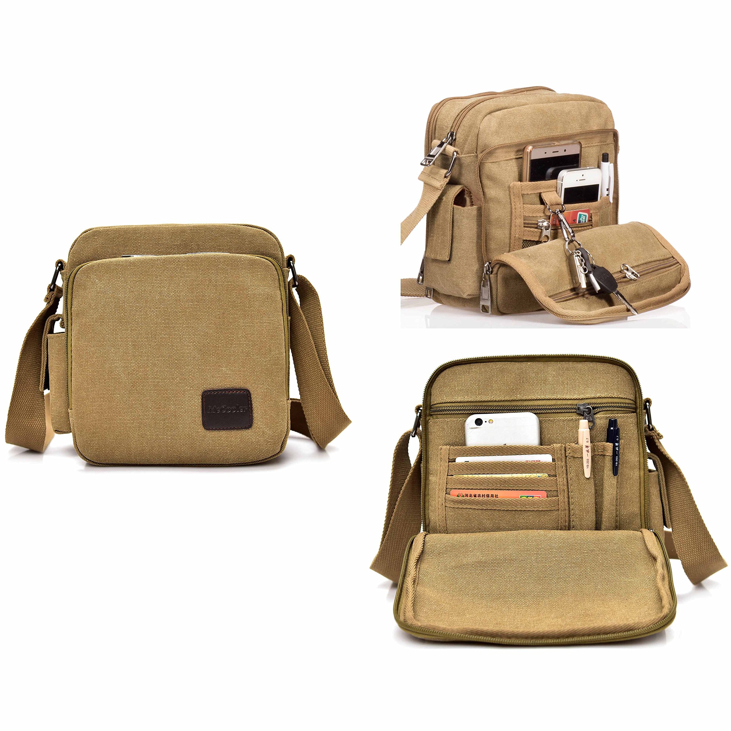 Bolso Bandolera Hombre Pequeñas Bolsos de Tela Vintage Messenger Bag para Colegio Bolsa de Lona Universidad Libro Bolsos Originales Bolsas de Viaje Sport Bag