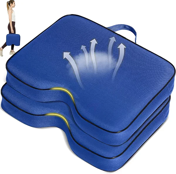 FASTMOMENT 2 Pcs Stadium Seat Cushions - Outdoor Seat Cushions for Bleachers Fashion & Portable Stadium Cushions with Decorative Strips Water-Repellent Stadium Seats for Outdoor Sports Events