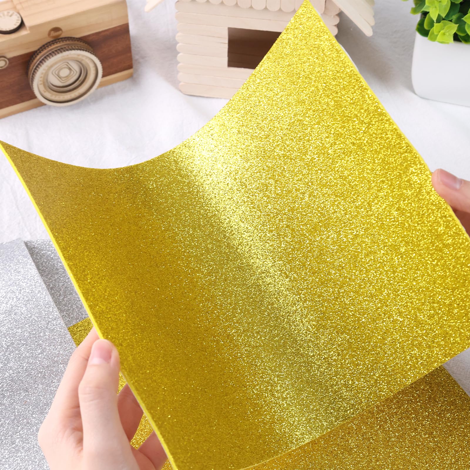 Glitzer-Schaumstoffblätter 10er Pack – 20,3 X 27,9 Cm Für Basteln, Karten & Party-Deko