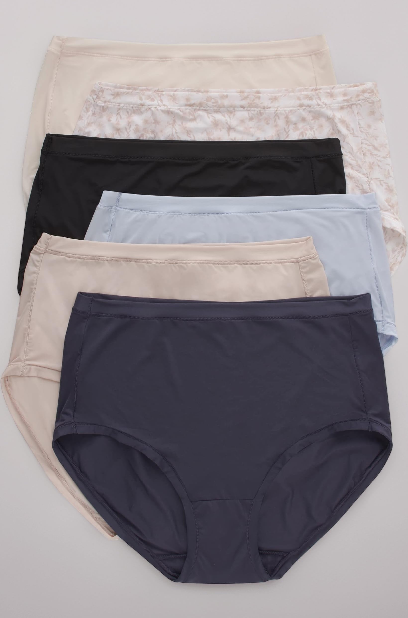 Hanes Women's Comfort Flex Fit Microfiber Low Rise Brief Underwear, 6-Pack