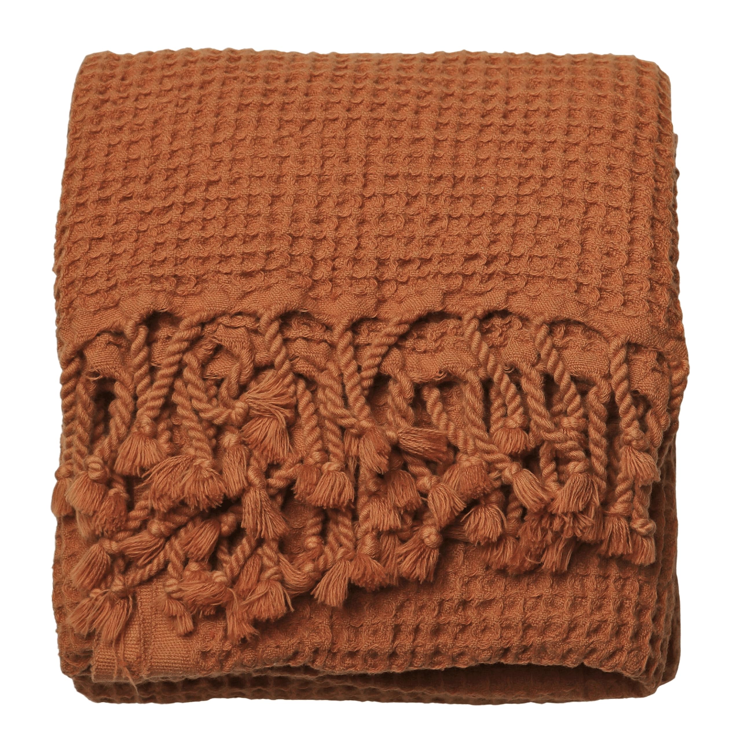 Püskül Www.puskul.com.tr Dark Brown (Rust) Püskül Waffle Towels For Pool, Beach, Spa, Sauna, Gym - Original 100% Turkish Cotton Peshtemal Hammam Towels (Tobacco, 1)