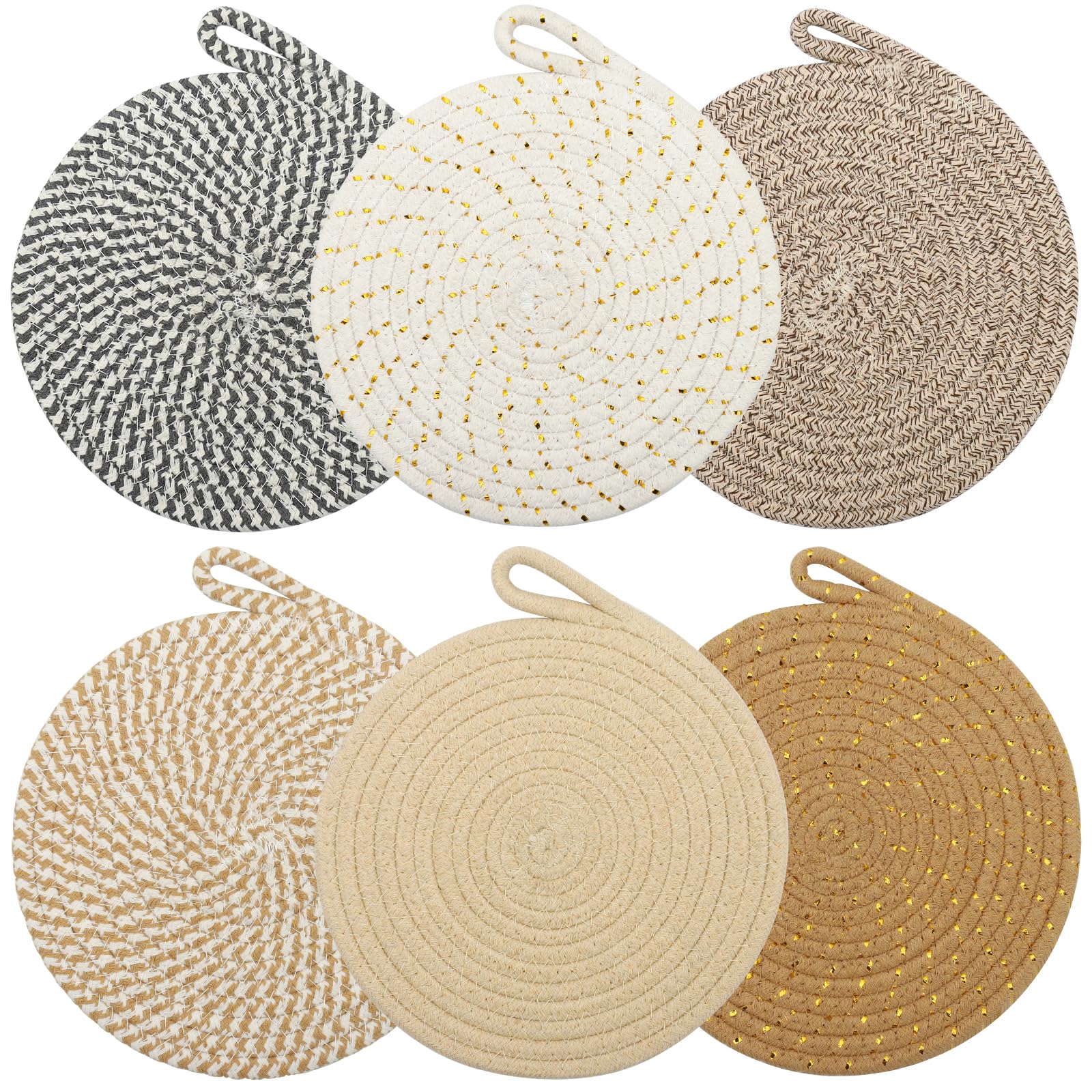 lot de 6 dessous de plat en fil de coton