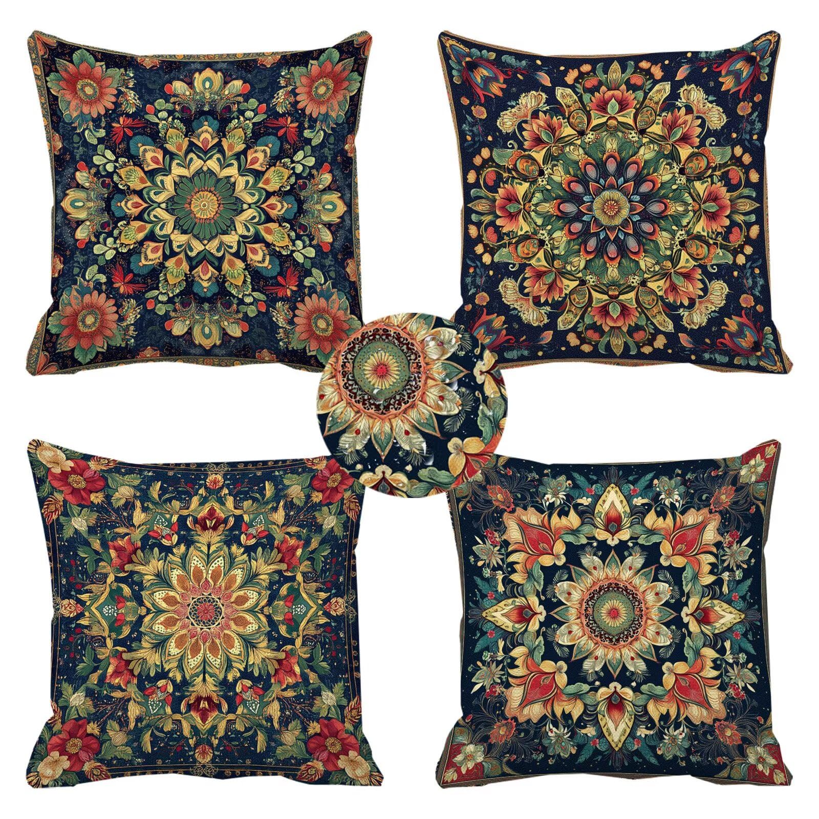 Grand coussin extérieur imperméable vert et marine pour embellir votre terrasse