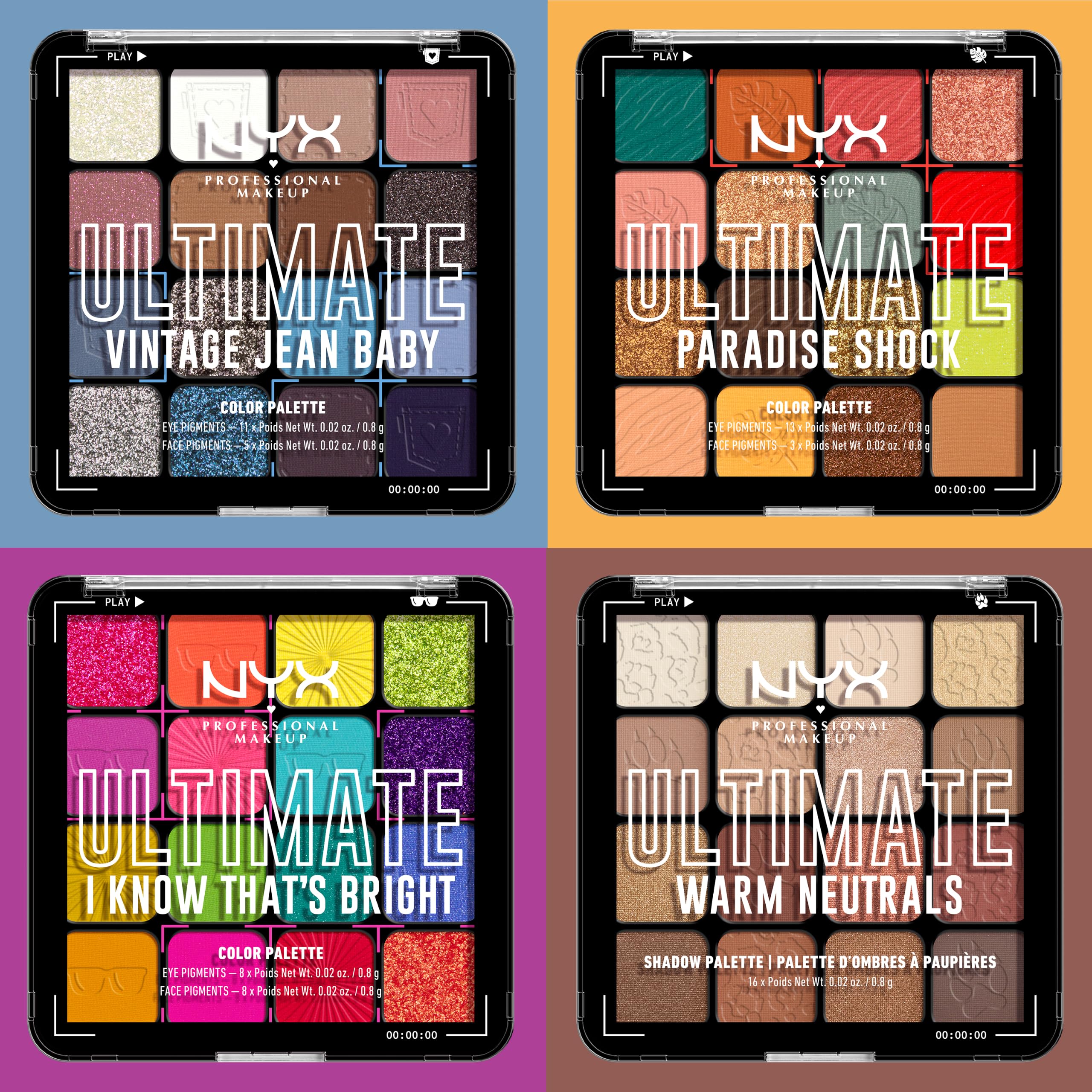 NYX Professional Makeup Lidschattenpalette mit 16 Farbtönen, Intensives und langanhaltendes Finish… – Ansicht 10