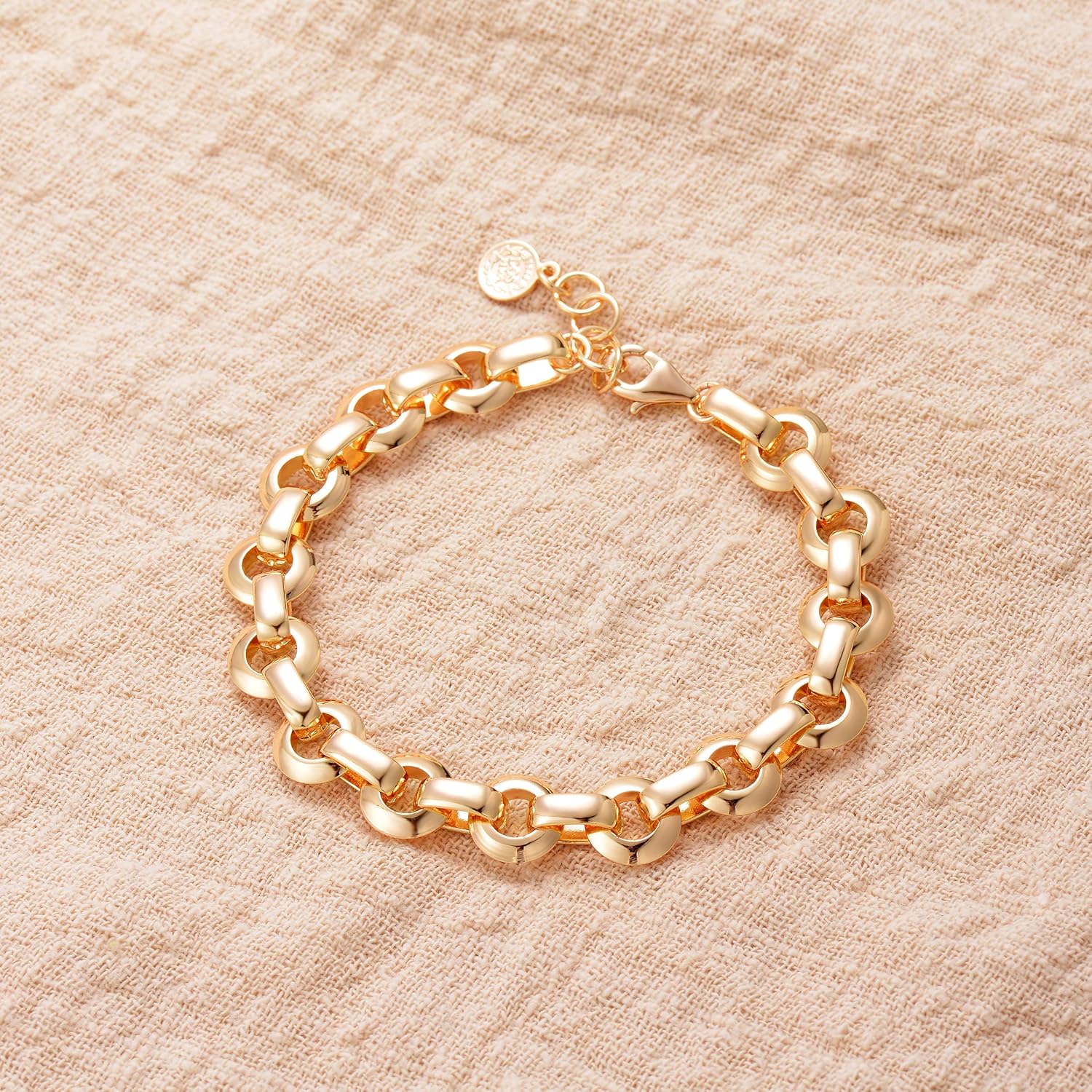 LOYATA Chain Bracelet Gold Link 14K Gold Plated Dainty Pearl Bracelet Simple Jewelry Gift for Women - Image 5