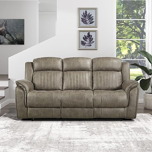 Lexicon Sofá reclinable doble Perm, marrón arena