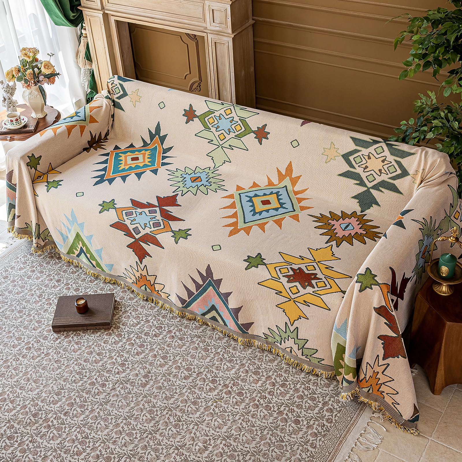 DeepDream Sofa Überzug 1/2/3/4 Sitzer, Chenille Sofaüberwurf Waschbar L Form Sektionssofa, Couch Überzug Sofa Überwurfdecke Futonbezug für Haustiere Kinder, 180 x 300cm, A Khaki