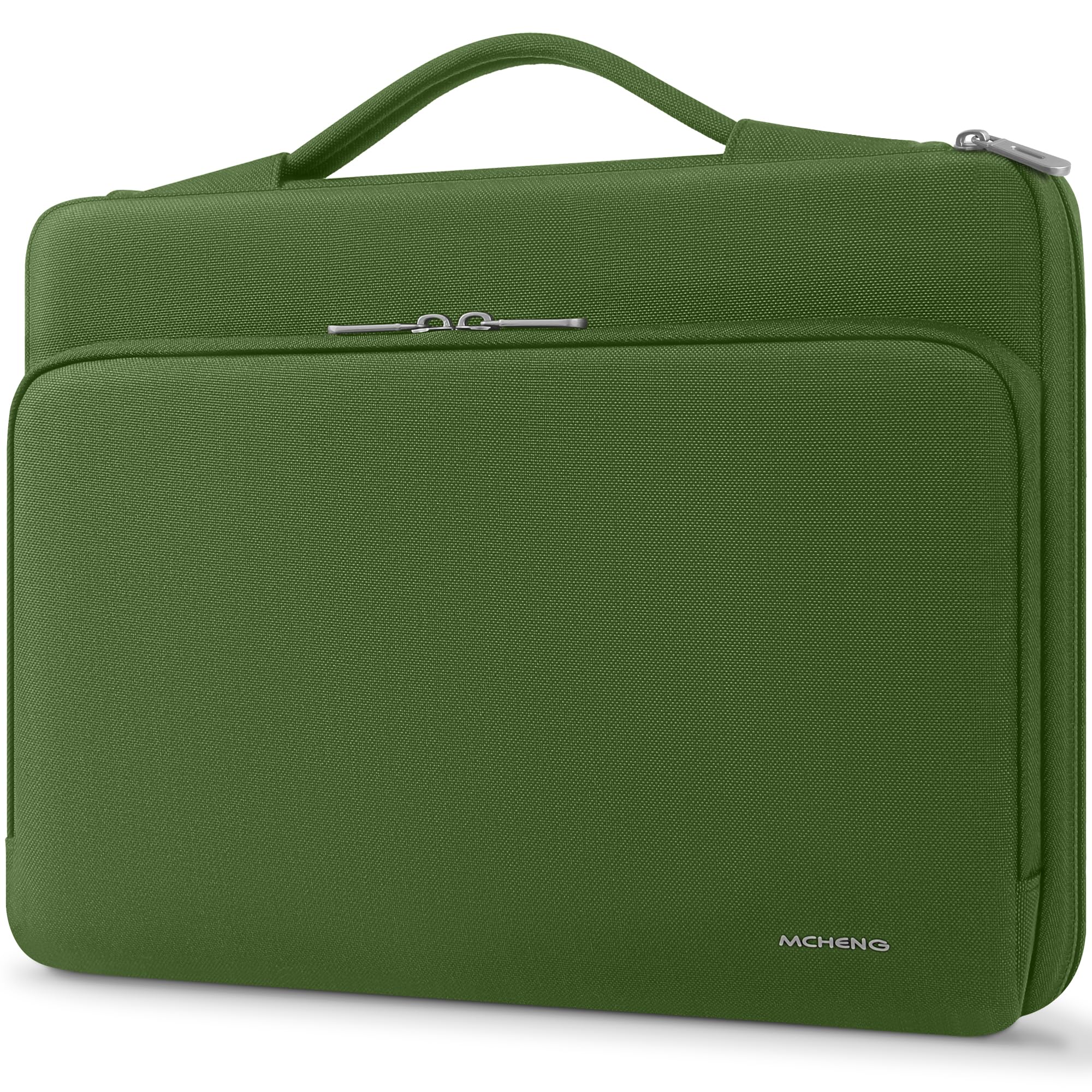 MCHENG Laptoptasche 15,6 Zoll Rundum-Schutz Laptophülle mit Ausziehbarem Tragegriff, Wasserabweisende Notebooktasche für MacBook Air 15, Grün