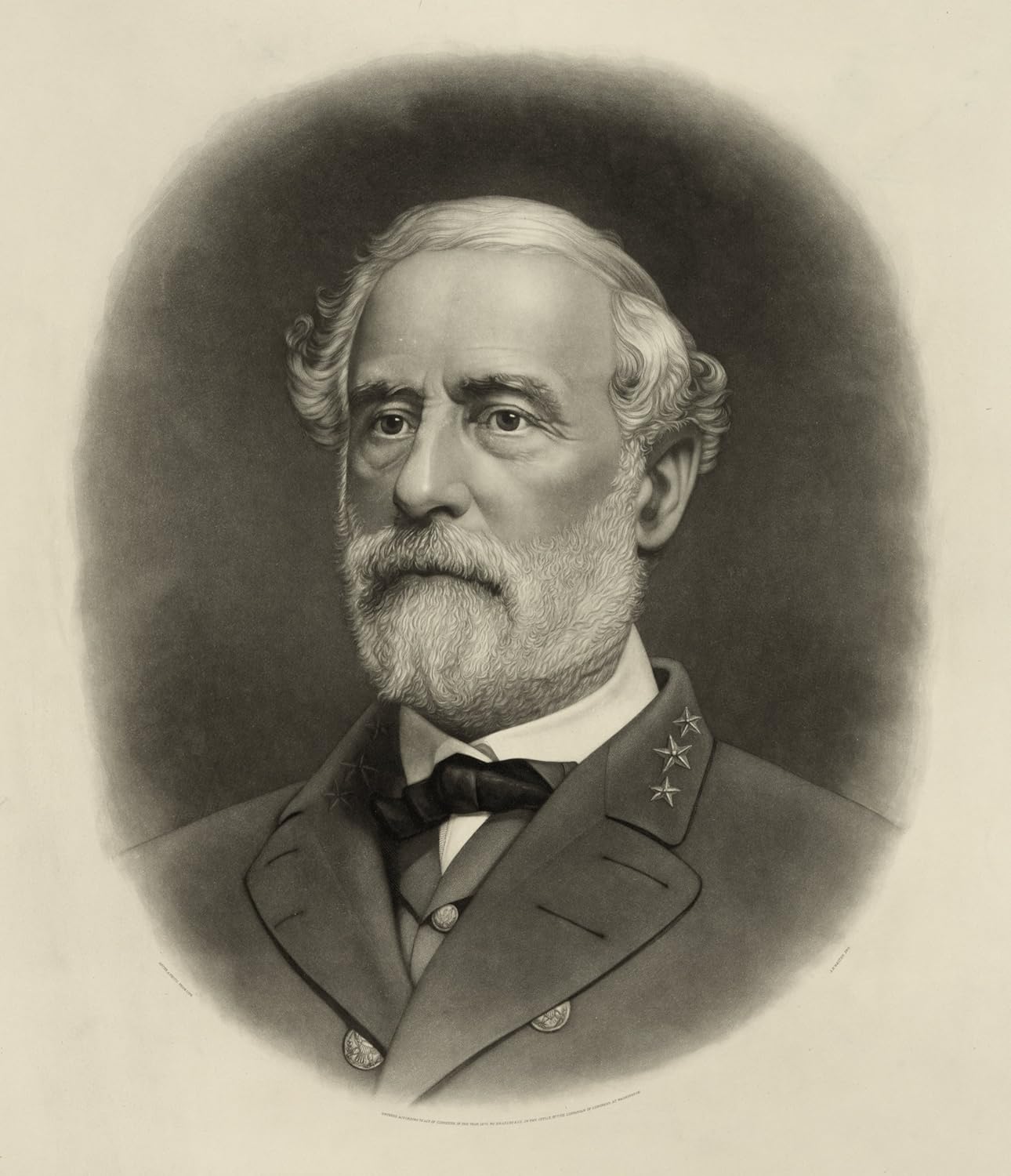 Lithograph Portrait of Robert E. Lee, Attributed to a 'Walter'. Fine