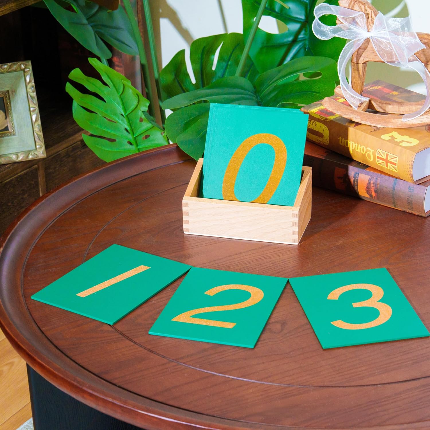 Premium Montessori Sandpaper Numbers 0-9 with Solid Beechwood Box, 1.3lbs Tactile Math Toys for Kids Ages 3-6, Sensory Writing Preparation Materials, Homeschool & Classroom Educational Teaching Aids