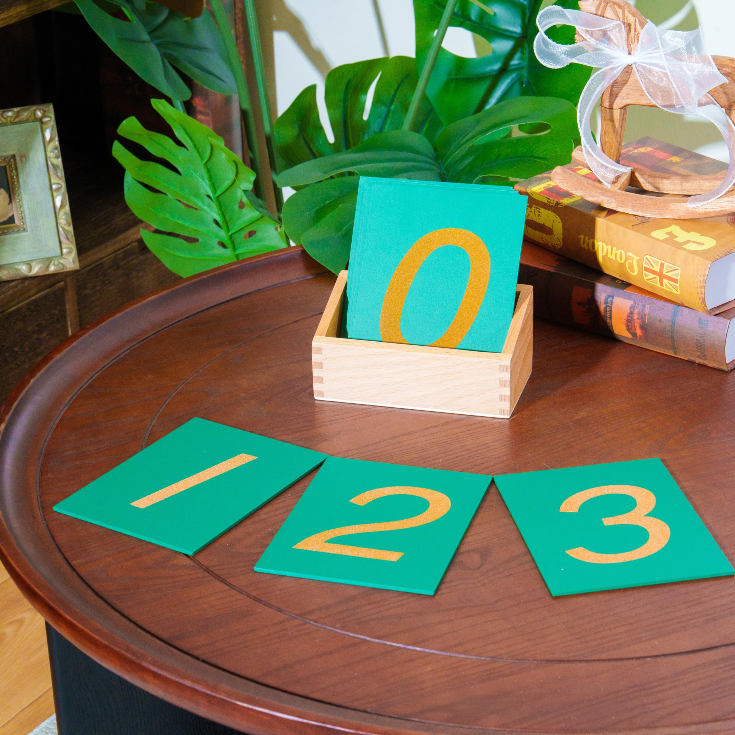 Montessori Matemáticas Materiales – Juguete educativo de madera para números y cálculo, preescolar y primaria, educación en casa y aula a partir de 3 años (números de papel de lija Montessori