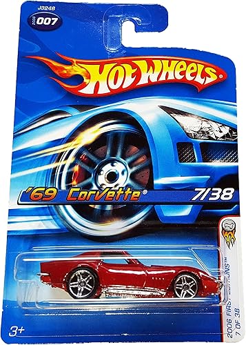 Hot Wheels 2006-007 Primeras Ediciones 7/38 '69 (1969) Corvette RED Escala 1:64