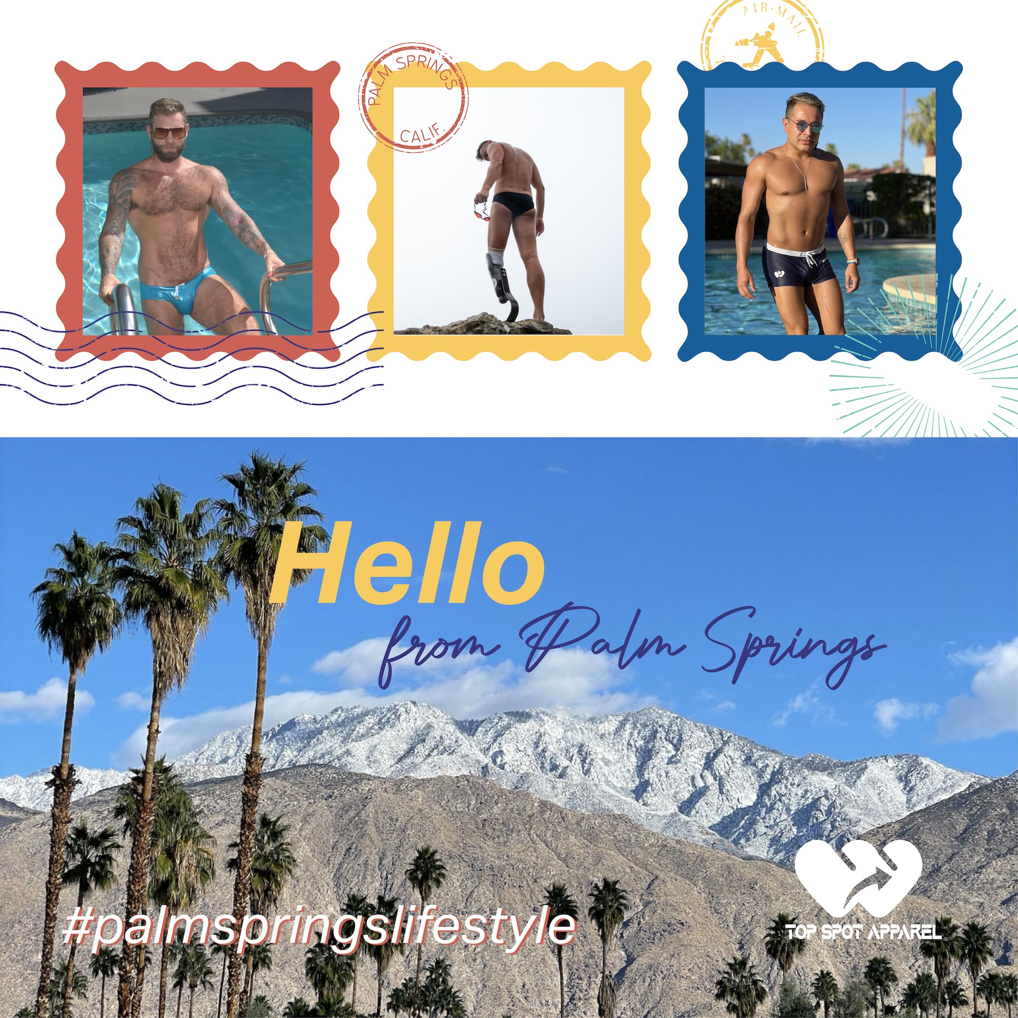 Men's Classic Swim Mini Briefs, Solid Color: X-Large White Party