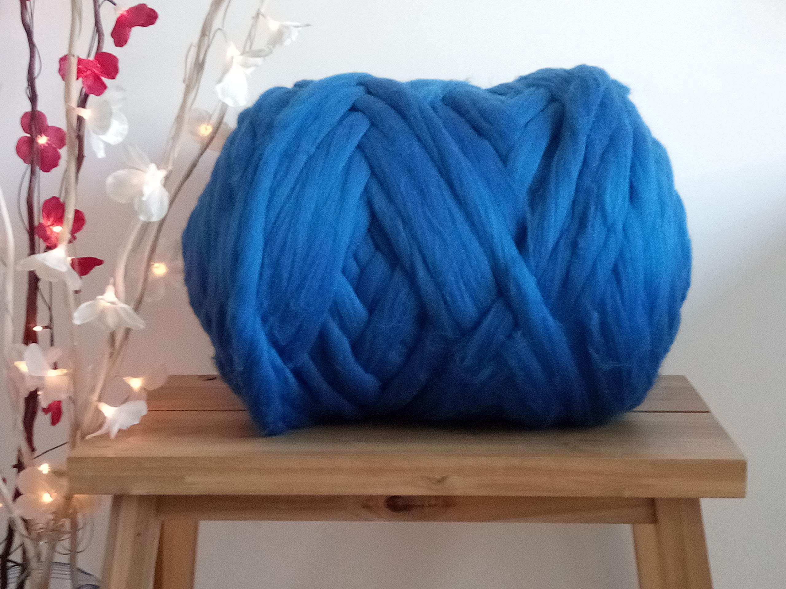 Cornflower Blue* 100% Merino Wool Giant Yarn Extreme Arm Knitting Felting Wool Tops Roving Bulky 50g - 4kg (1 kg)
