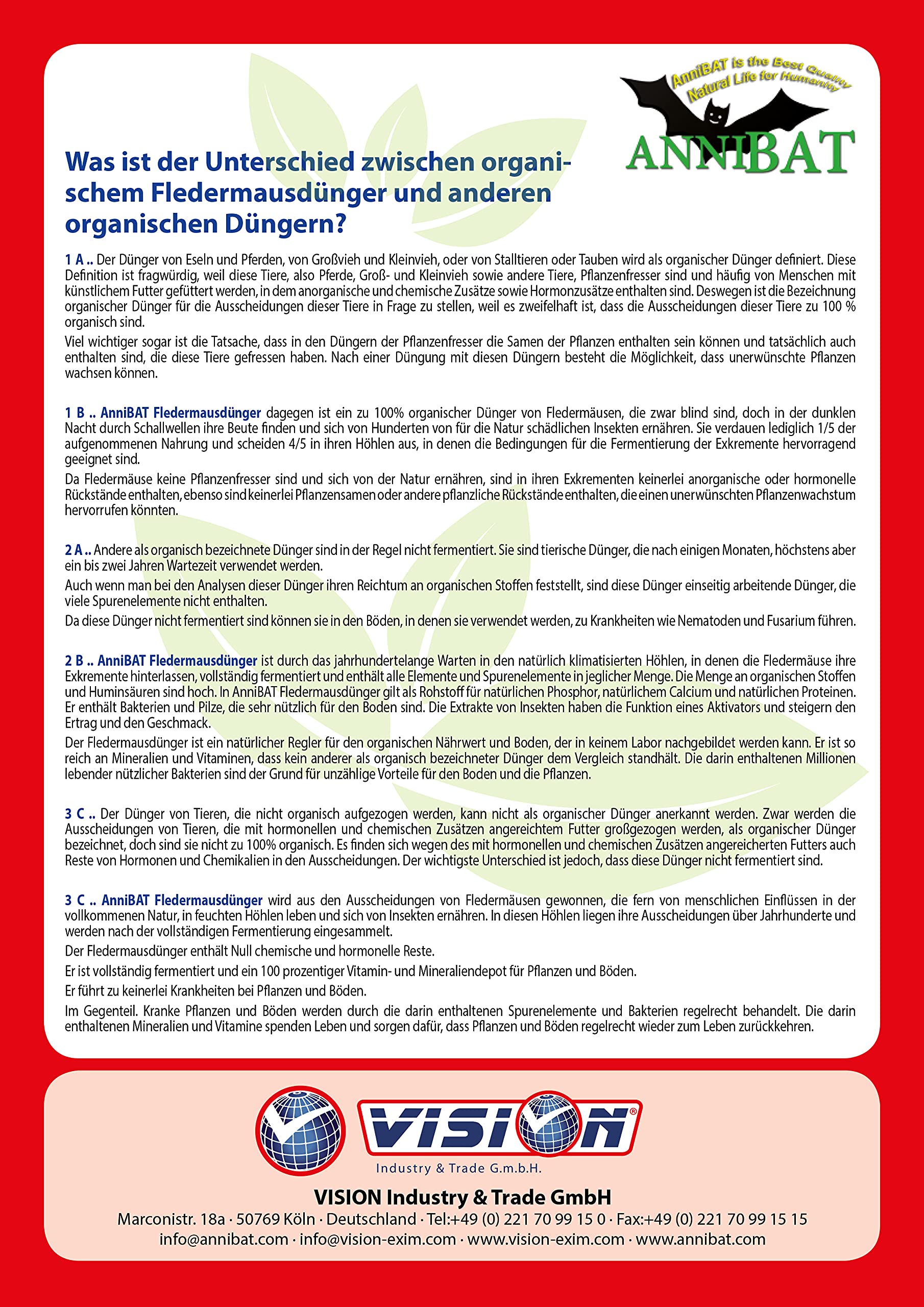 Guano Dünger Pulver Fledermausdünger Bio Bat Fertiliser Bat 25 kg