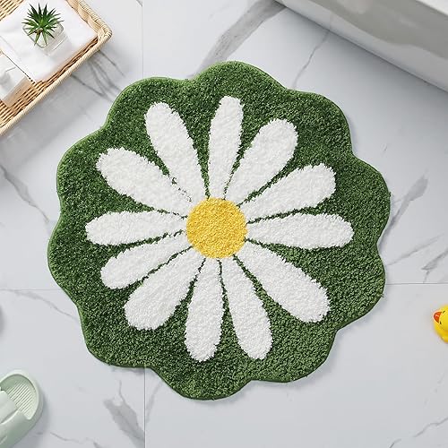Bonita alfombra de baño, tapete antideslizante de absorción de agua, suave y lavable a máquina, para dormitorio, cocina, baño, inodoro, 25.6 x 25.6