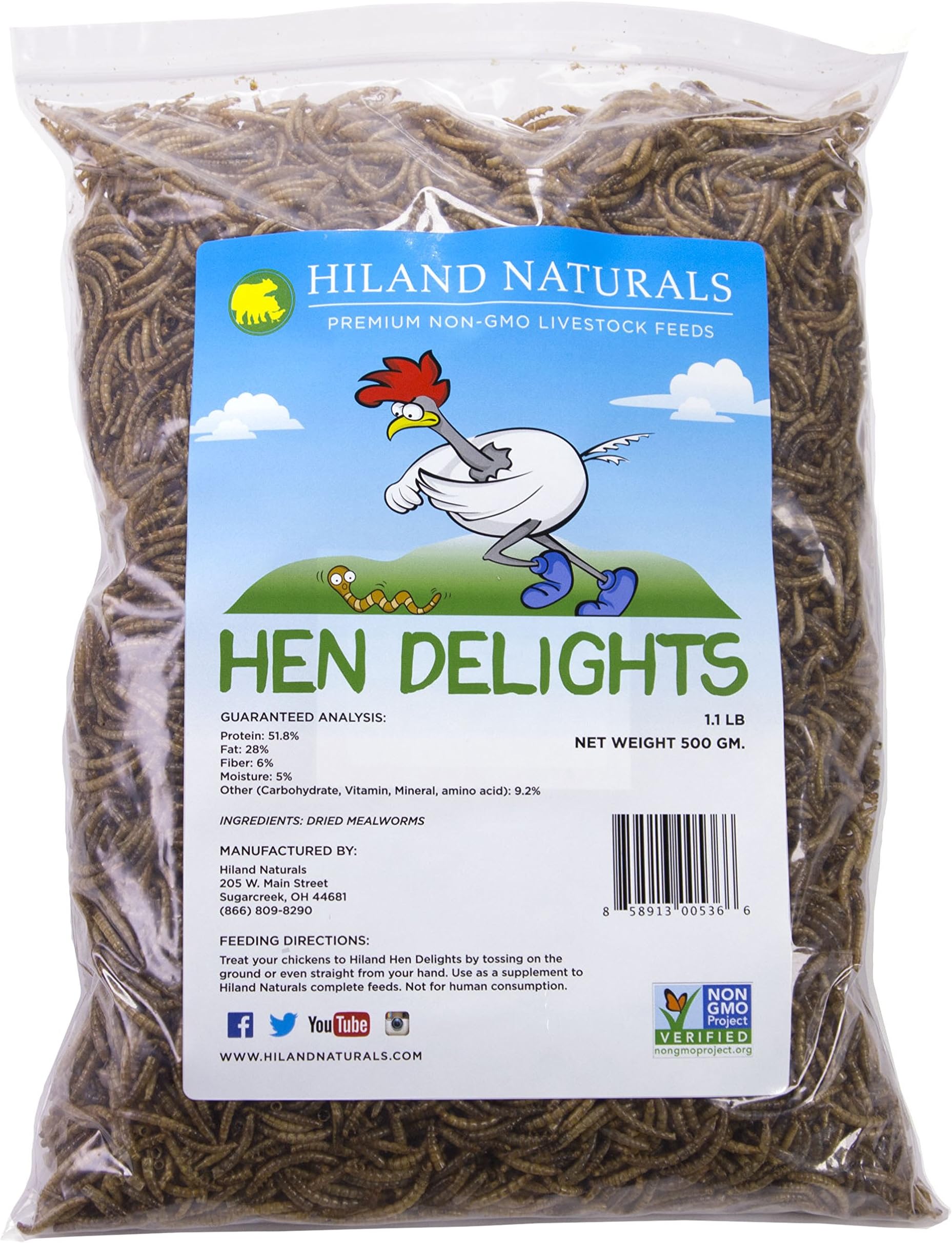 Hiland Naturals Meal Worm Hen Delights, Non GMO Project VERIFIED