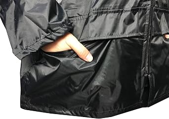Flycam Rain Suit with Hood Waterproof Motorcycle Outdoor Reflective Raincoat Over Suit with 5 CM Reflective Strip