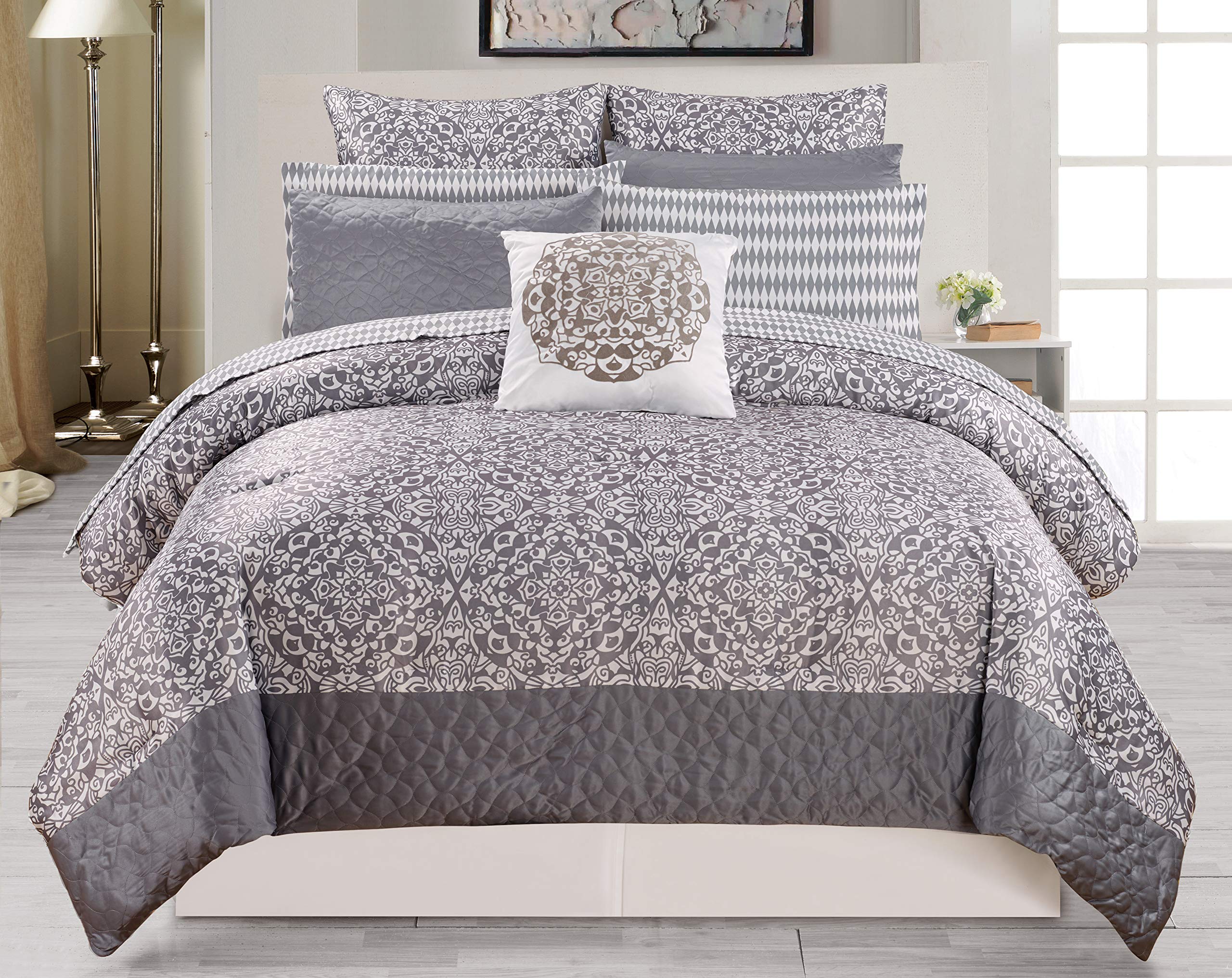Colcha gris de 90 x 90 cm Duck River Textile cubrecama ligero para habitacion moderna