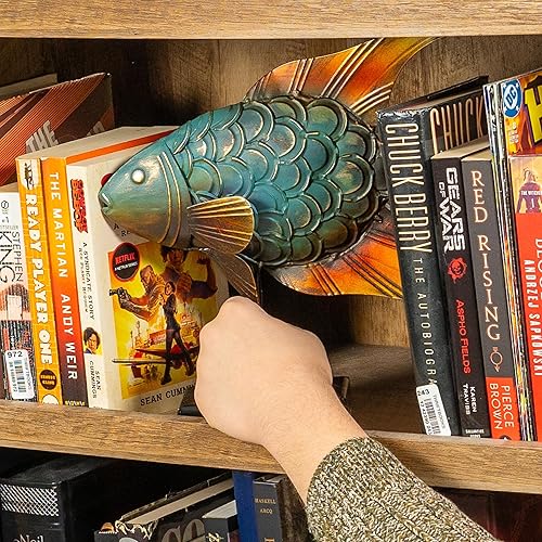 Miniatura 4 de Made Easy Kit Arte de metal de pescado independiente, decoración del hogar y la cocina, escultura de escultura antigua y colorida artesanía, mar,