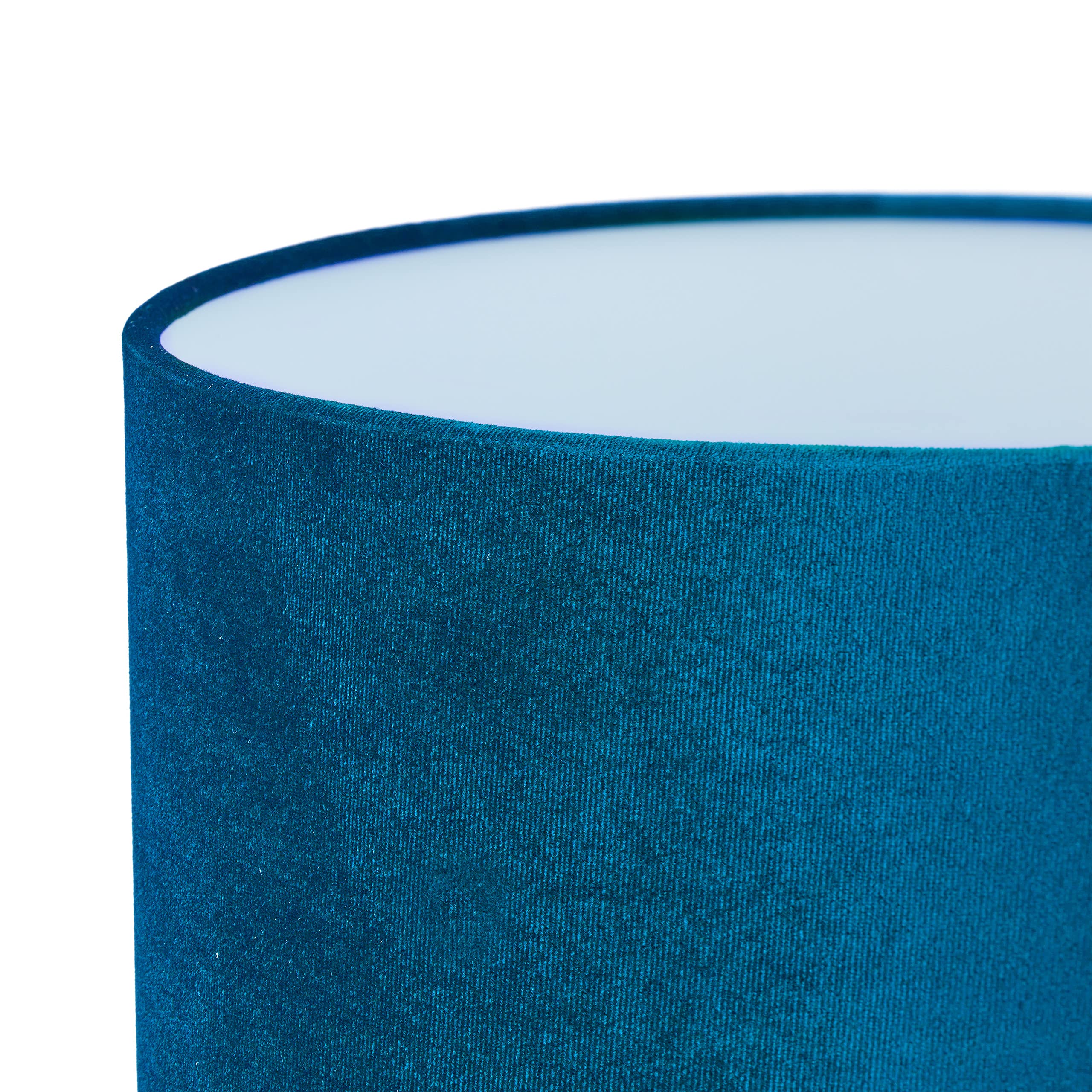 Relaxdays Lampada da Tavolo, Paralume in Velluto & Base in Cristallo, HxD: 47 x 26 cm, Abat-Jour Classica Salotto, Blu
