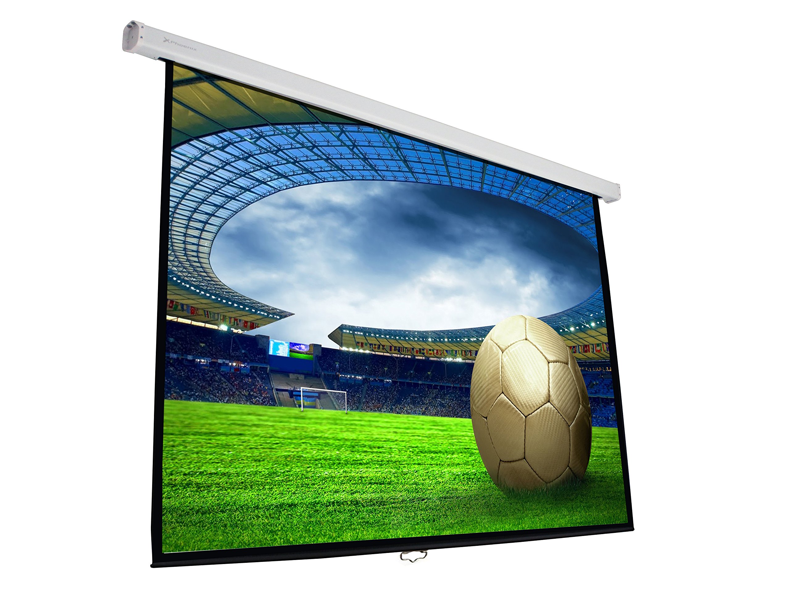 Phoenix Technologies PHPANTALLA-144 - Pantalla de proyección manual de 80" (203.2 cm), Formatos 1:1, 4:3, 16:9 de techo y pared, 1,44 x 1,44 metros, Blanco