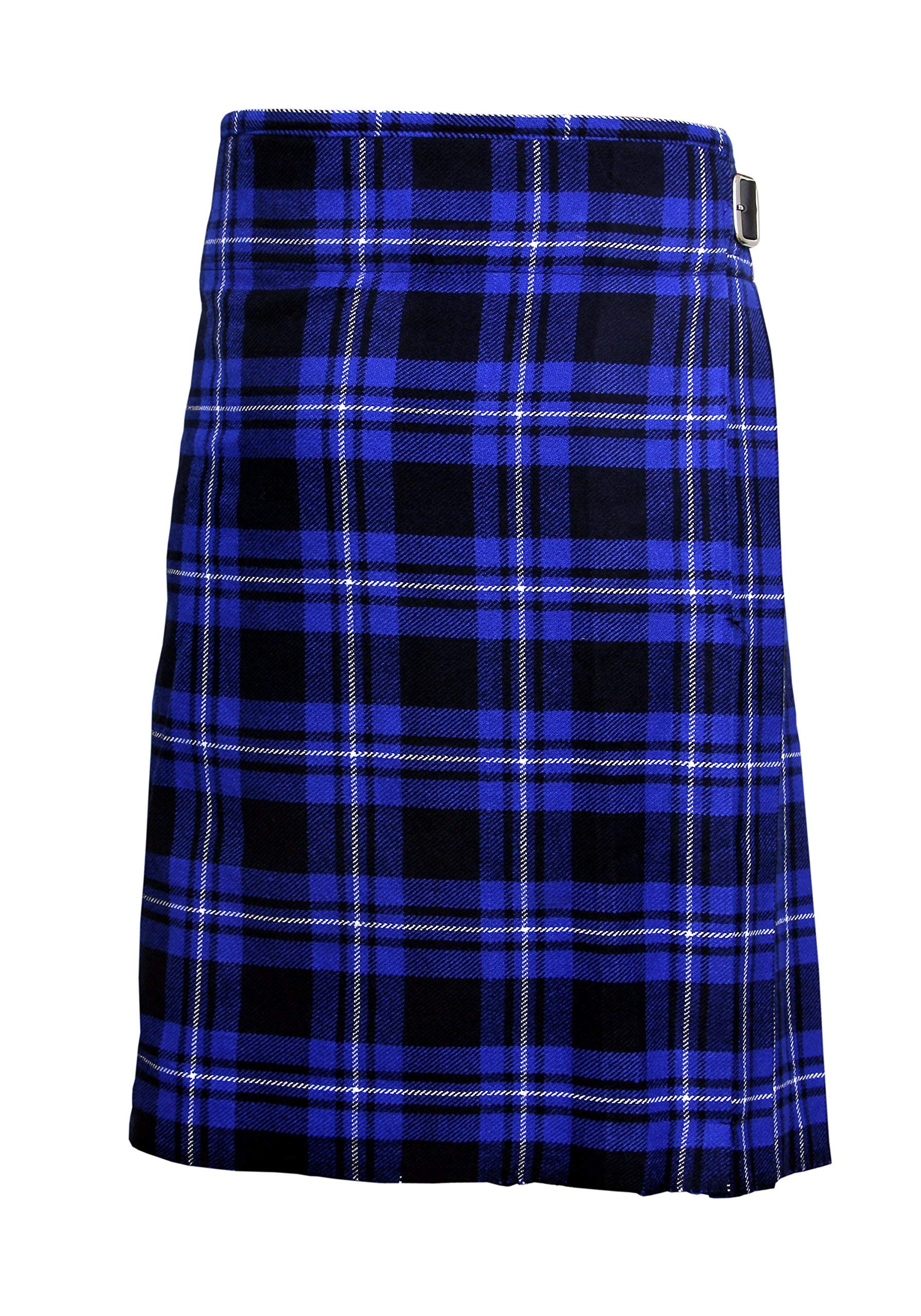 Shyne Kilts U.k Men's Blue Tartan 5 Yard Scottish Kilts Tartan Kilt 13Oz Highland Casual Kilt (38")