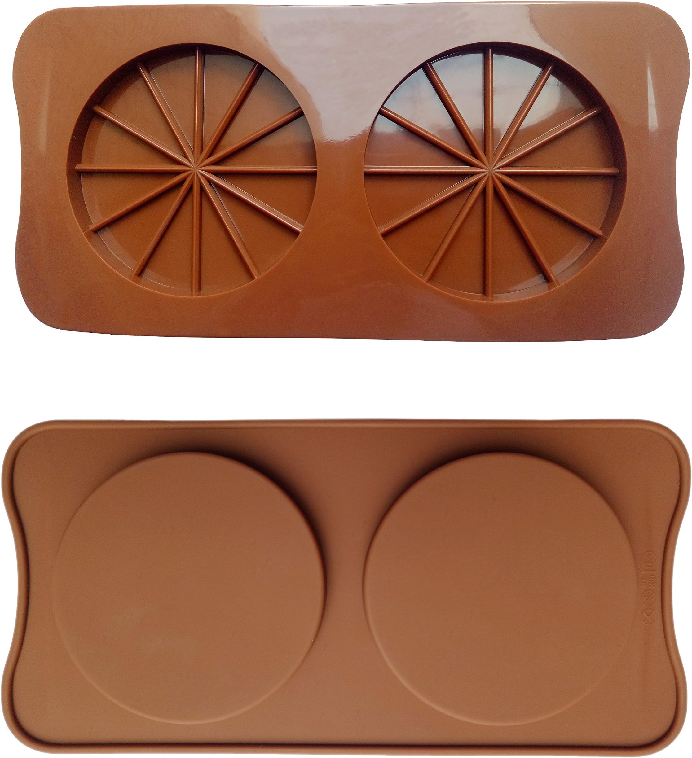 ADS Silicone Circular/Round Break-Apart Chocolate Bar Mold - 2 Cavities - 4 Inch Diameter
