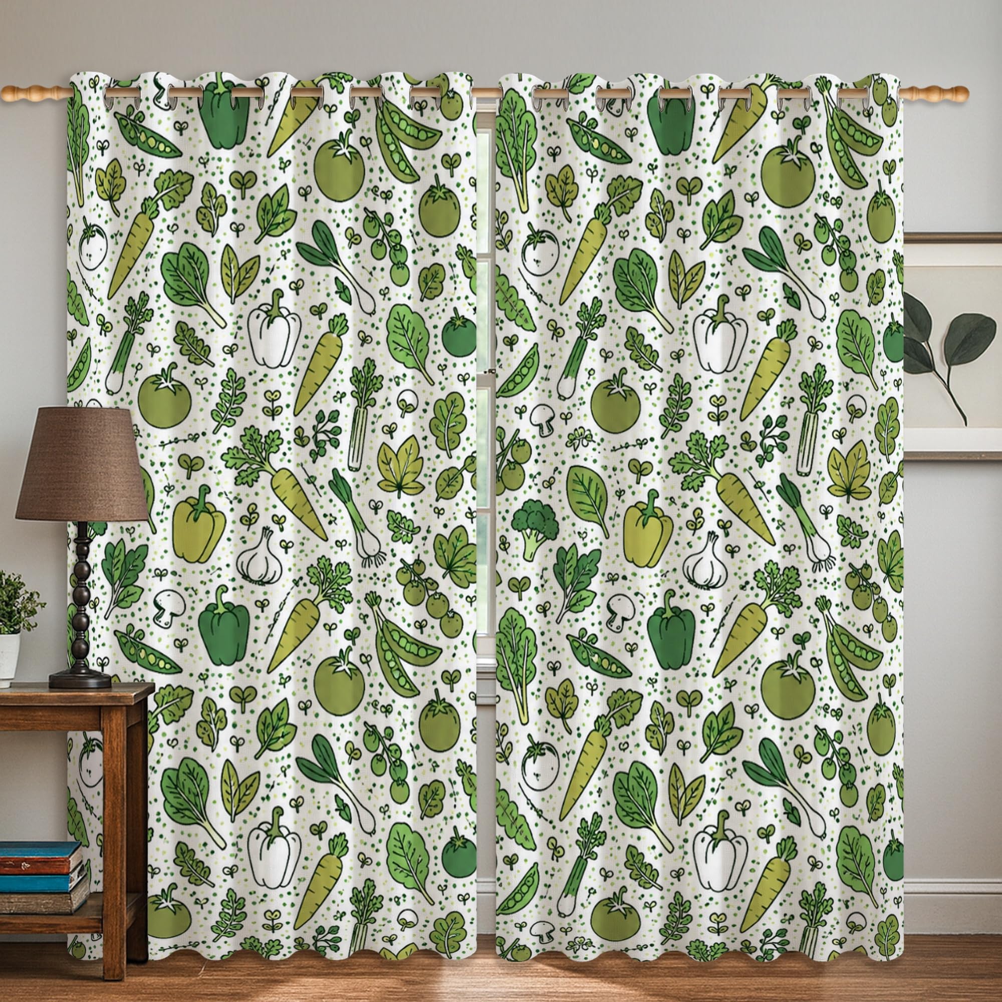 Rideaux occultants anti-reflets vert rustique de fenêtre de bureau 160cm