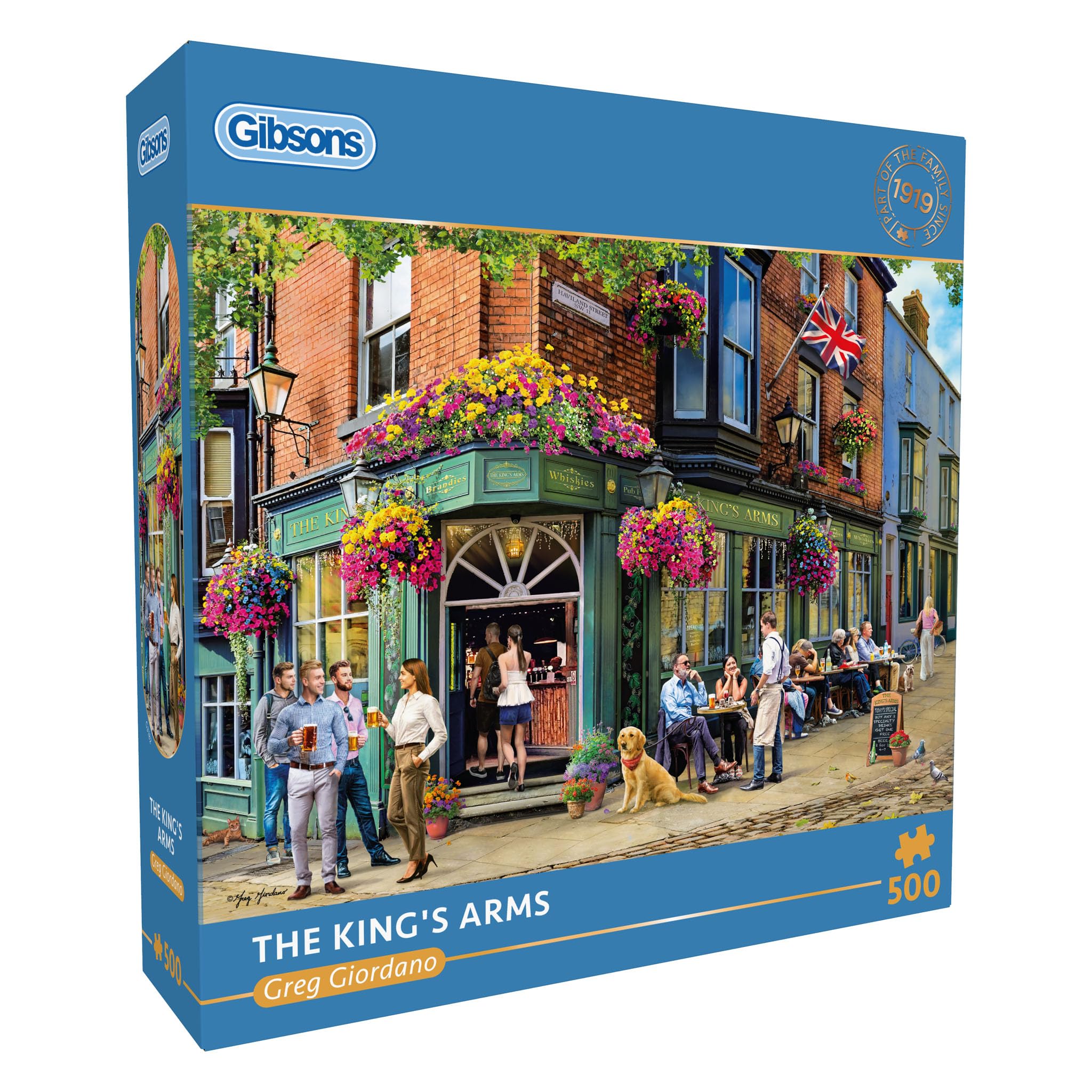Gibsons The King’s Arms 500 Piece Jigsaw Puzzle for Adults – British Pub Jigsaw by Greg Giordano Sustainable Puzzle Made in the UK/EU for Puzzle Fans