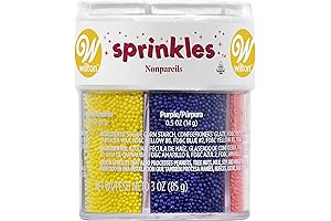Wilton Nonpareils 6 Mix Sprinkle Assortment for Baking Toppings (3/85 g) (Orange, Kosher)