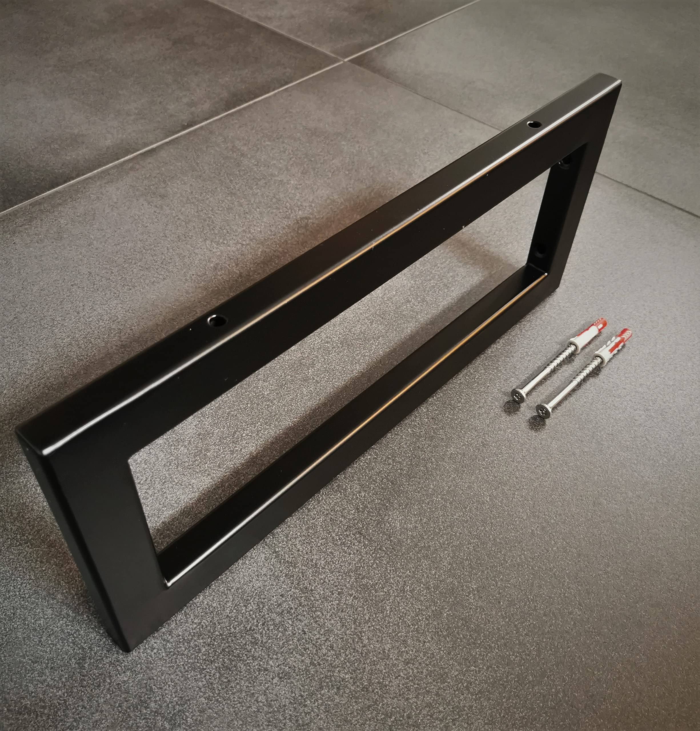 1x V2A Wandhalterung mit Schrauben Handtuchhalterung Regalträger Edelstahl Schwarz Waschtischplatte Konsolenträger rostfrei 150 kg Traglast