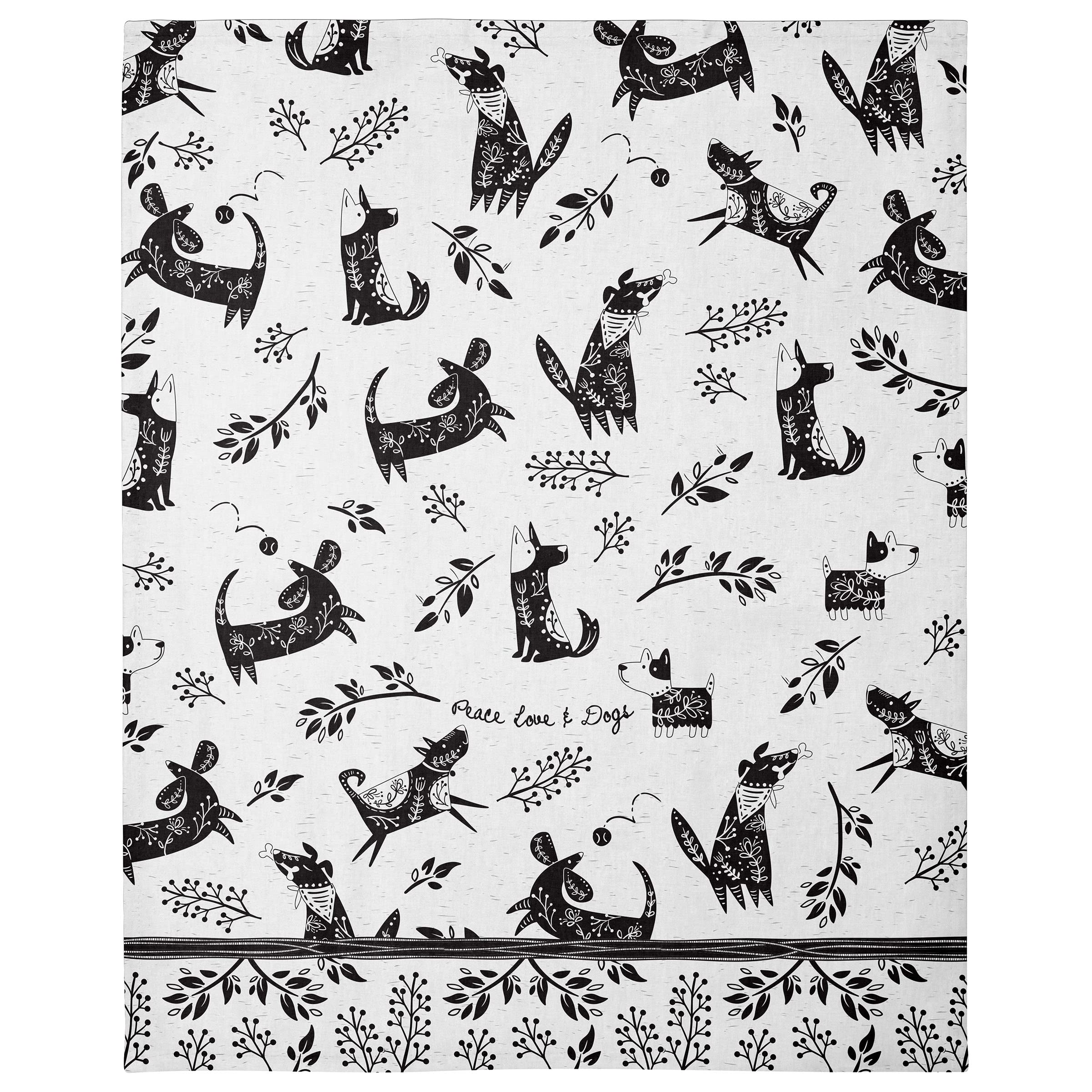Karma Gifts Boho-Geschirrtuch, 71,1 x 50,8 cm, Hund, Schwarz und Weiß – Ansicht 2
