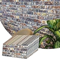 Vista 18 de Dundee Deco Paneles de pared 3D de ladrillo sintético, revestimiento, paneles de pared con aspecto de piedra roja y naranja, revestimiento de espuma