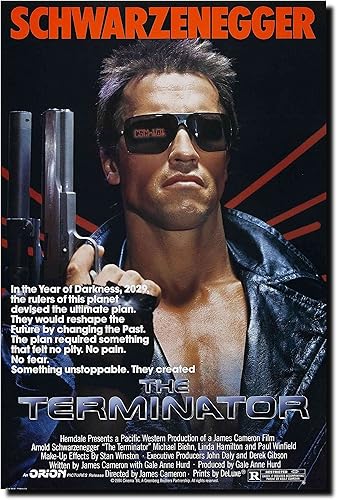 Miniatura 1 de Póster de la película The Terminator  Arte de pared (24 x 36 pulgadas  24.0 x 35.8in) sin marco, impresión de papel fotográfico listo para exhibir