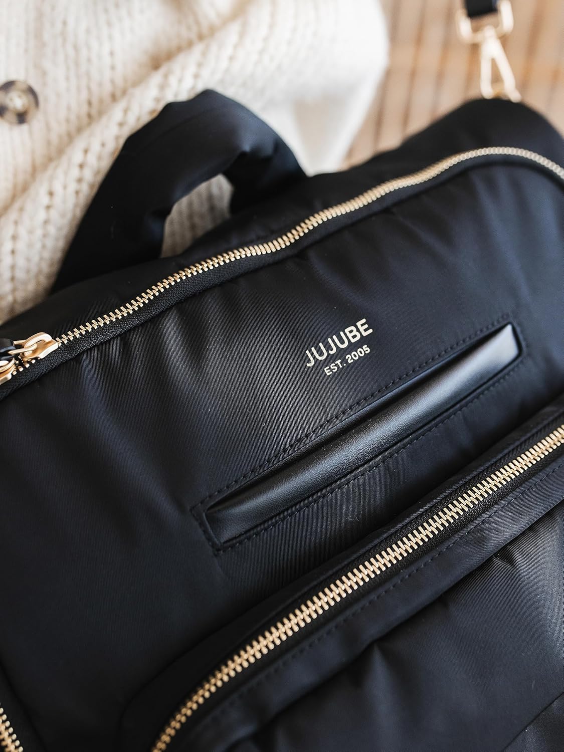 JuJuBe Convertible Diaper Bag Satchel Backpack with Changing Pad, 14-Pocket Large Capacity Organizer, Insulated Bottle Pocket, Quick-Access Wipes, Stroller Straps, Trolley Sleeve, Machine Washable