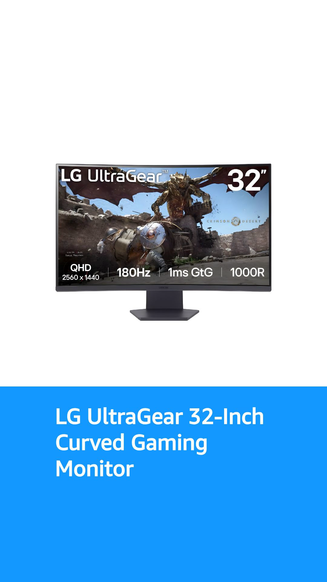LG Ultragear™ 32GS60QX-B 32-inch Ultragear™ QHD (2560x1440) 1000R