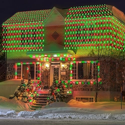 Miniatura 8 de 198 luces de red LED de 9.8 pies x 6.6 pies enchufables, 8 modos de iluminación de malla conectables, luces de red de Navidad impermeables al aire