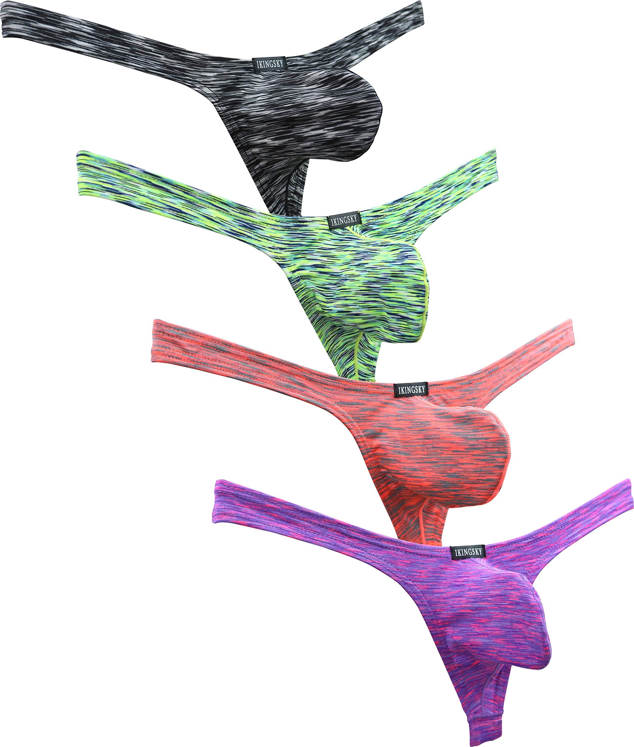 Men's G-String with Large Pouch Sexy Low Waist T-Back Men's Underwear Thong Sexy Underwear