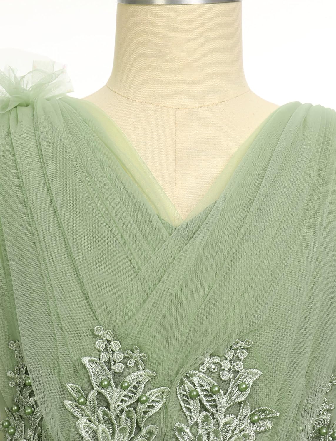 IDOPIP Flower Girl Sequin Butterfly Dress for Kids Wedding Pageant Party Long Gown Princess Birthday Handkerchief Tulle Dress - Image 3