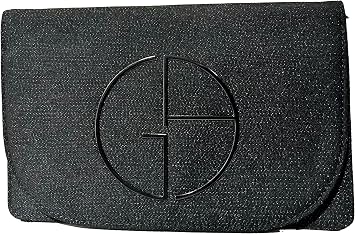 GIORGIO ARMANI Cosmetic BLACK FLAP Zip Clutch Pouch Makeup Bag Fragrance Bag 8.5L X 5H X 2W - 2239