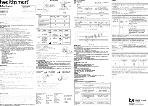 Miniatura 8 de HealthSmart Pulse Oximeter for Fingertip Displays Blood Oxygen Saturation Content FSA HSA Eligible Pulse Rate and Pulse Bar with LED Display