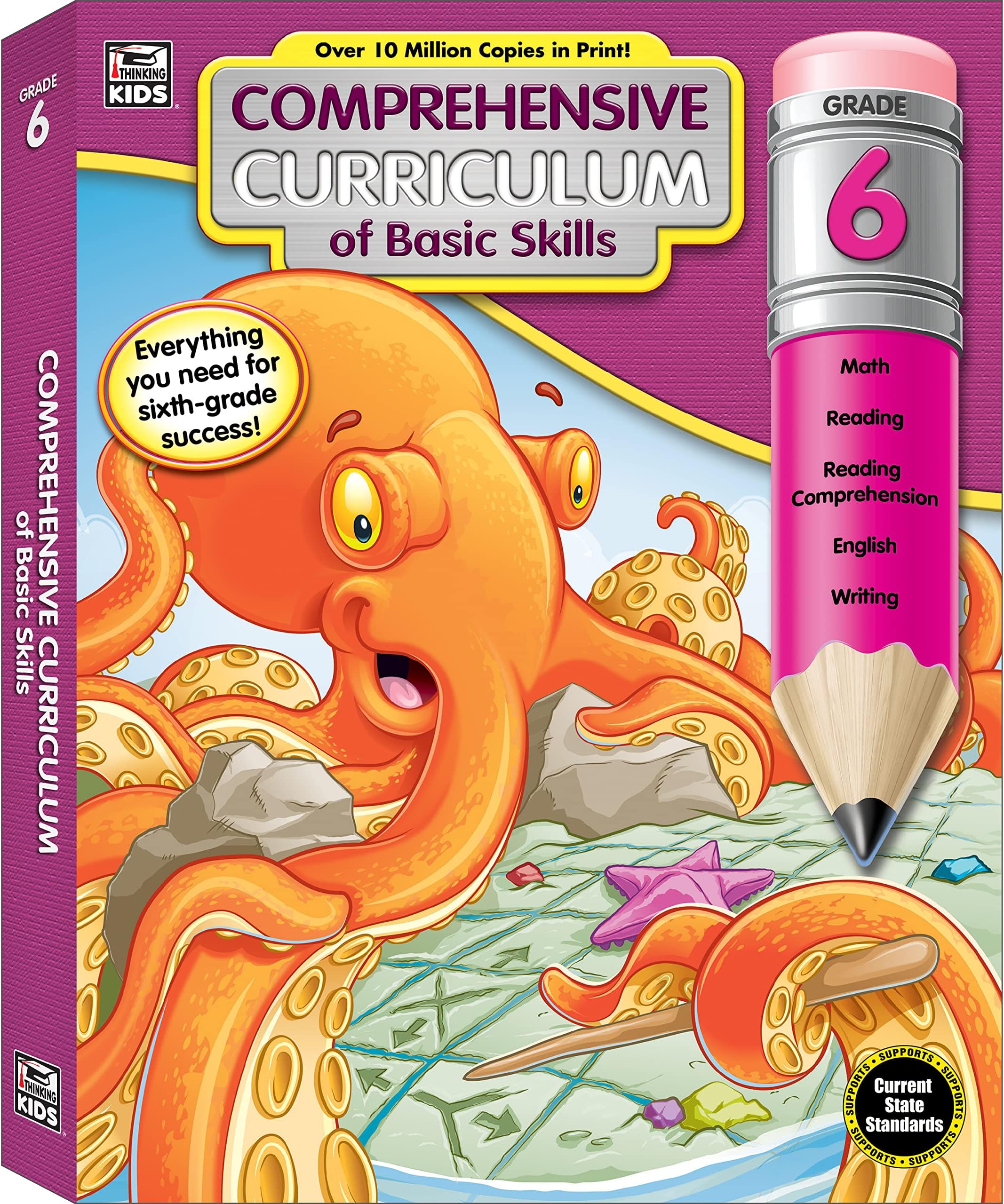 Carson Dellosa Comprehensive Curriculum of Basic Skills 6th Grade Workbooks All Subjects, Reading Comprehension, Language Arts, Grammar, Math, and Writing Practice, Classroom or Homeschool Curriculum