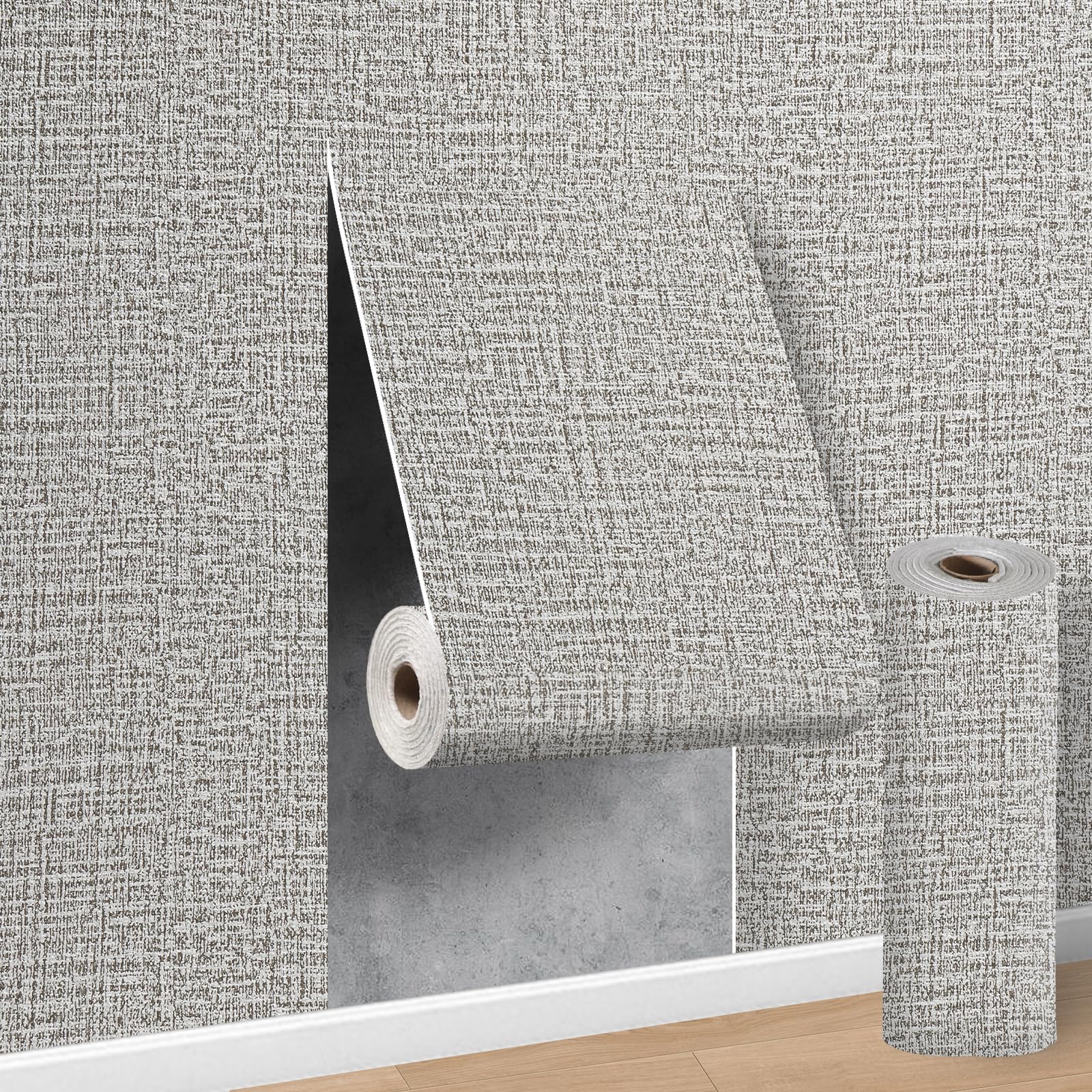 50 x 1000cm Grey Self Adhesive Wallpaper, Peel and Stick Wall Panels, 3mm Thick Waterproof Thermal Insulating Wall paper for Kitchen, Living Room, Bedroom, Thermal Wallpaper for Cold Walls 3 Roll