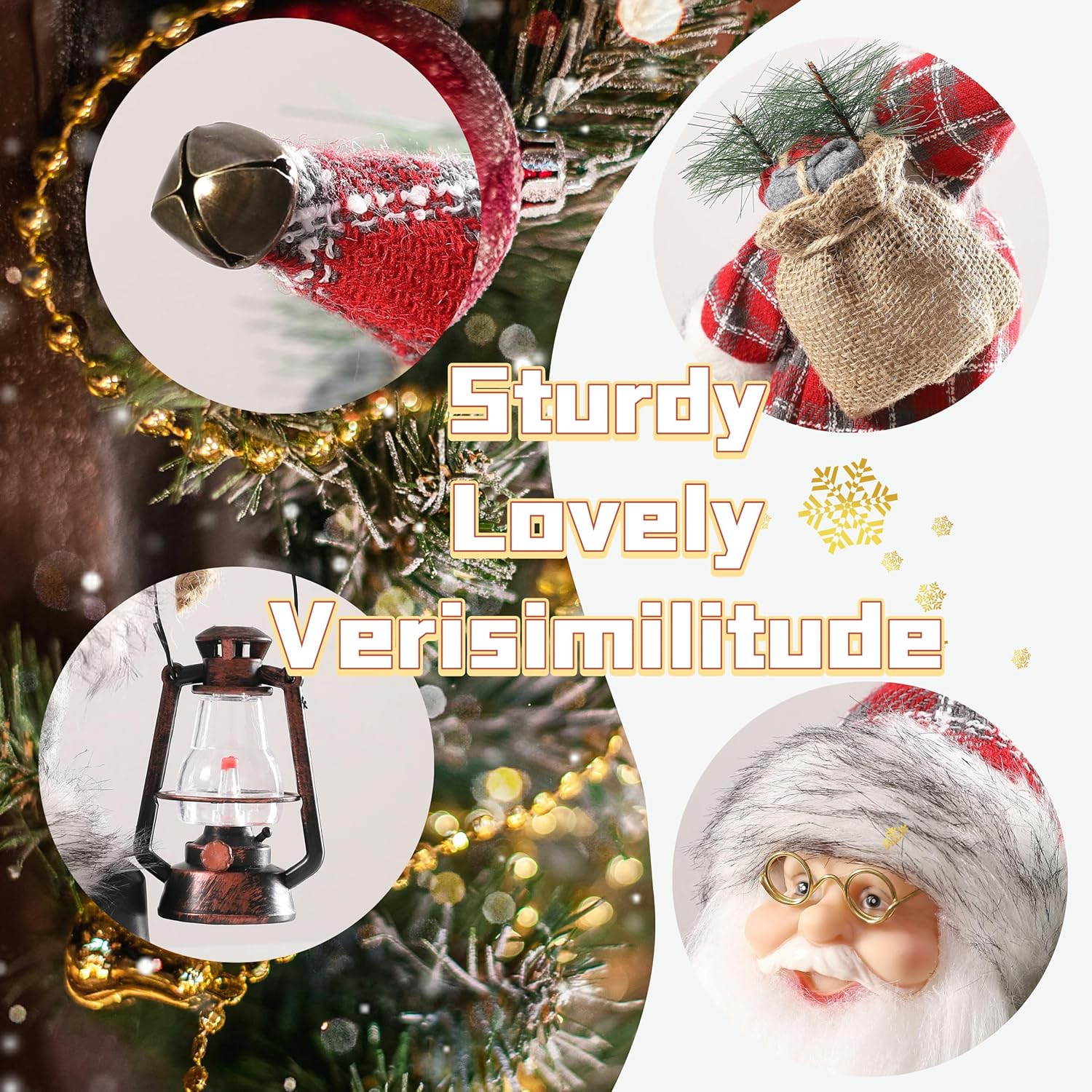 Santa Claus Figurine, 14inch Standing Christmas Santa Claus with Kerosene Lamp and Sack for Christmas Indoor Home Decoration Xmas Gift Party Table Shelf Ornament - Image 5