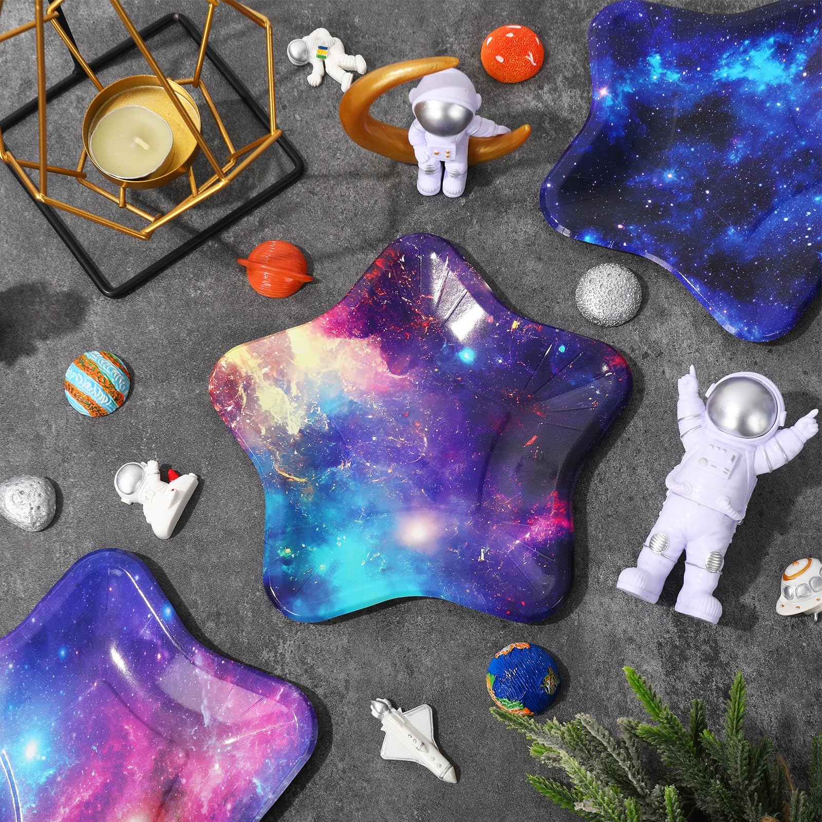 Creative Converting Galaxy Party Paper Plates | 8.75 Inch Round Space Themed Dinner Plates - Pack Of 8, Multicolor