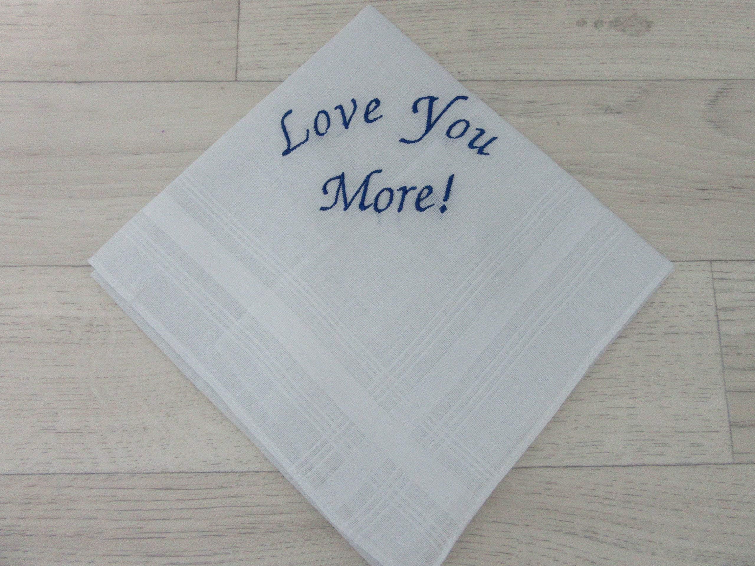 Embroidered Mens Gentlemans handkerchief - Personalised Gift Present