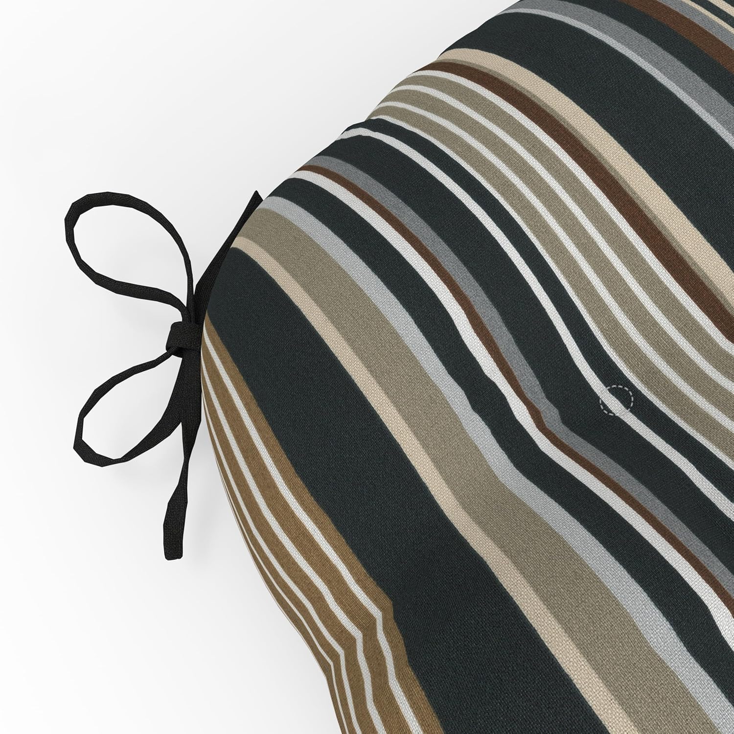 Pillow Perfect Stripe Chair Pad, 15.5" X 16" X 4", Labrisa Rattan 2 Count