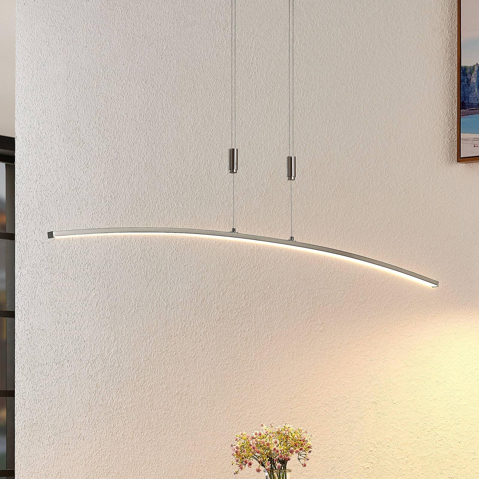 Lindby LED Phillie dimmbar (Modern) in Alu aus Metall (1 flammig,) Wohnzimmerleuchte