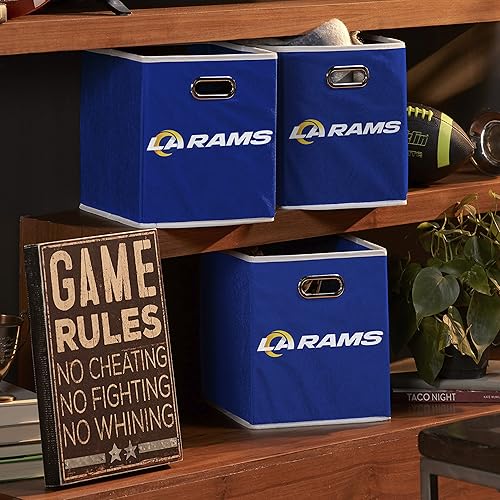 Miniatura 192 de Cubo de almacenamiento Franklin Sports, de tela, del equipo de la NFL, apto para adaptarse a contenedores de almacenamiento (11 x 10.5 x 10.5), San